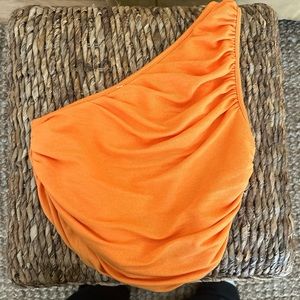 orange one shoulder top